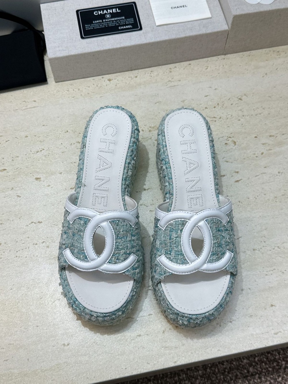Chanel Wedge Mules